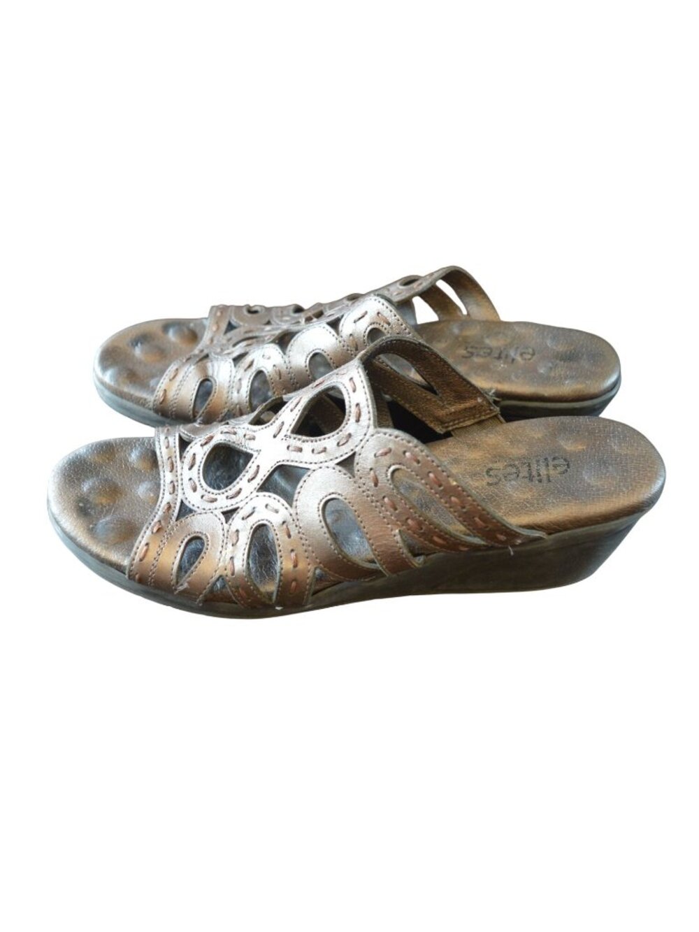 Elites by Walking Cradles Comfort Slide Sandals Bronze Women's Size 9.5 Boho